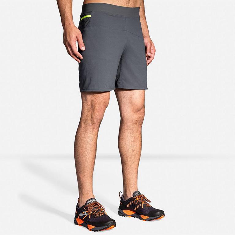 Brooks Cascadia 7 2-in-1 Running Shorts - Men's - Grey (98204-IERS)